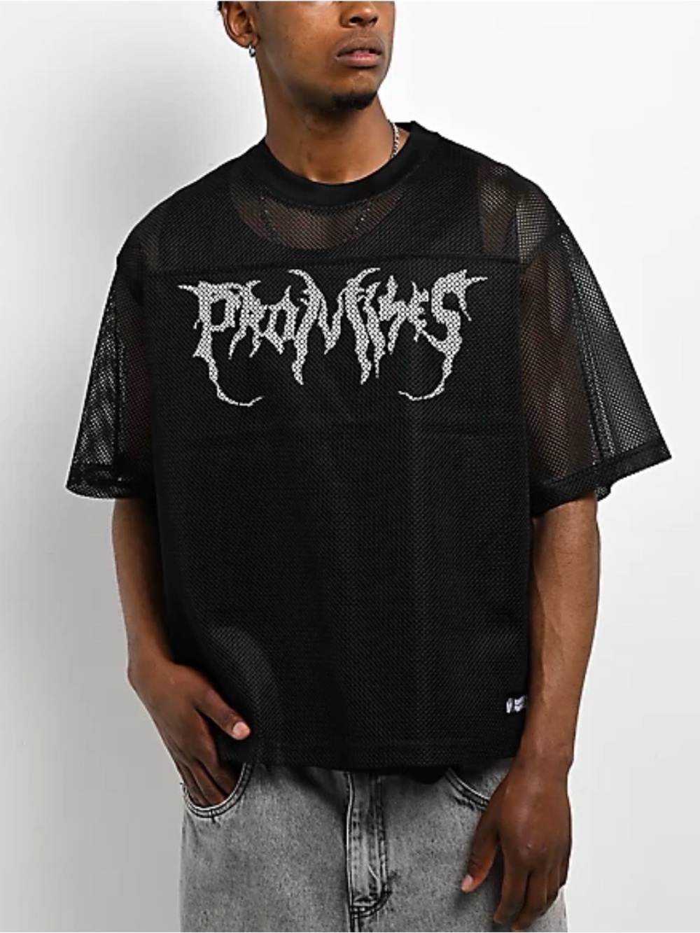 Broken Promises Graveyard Black Crop Football Jersey Size M